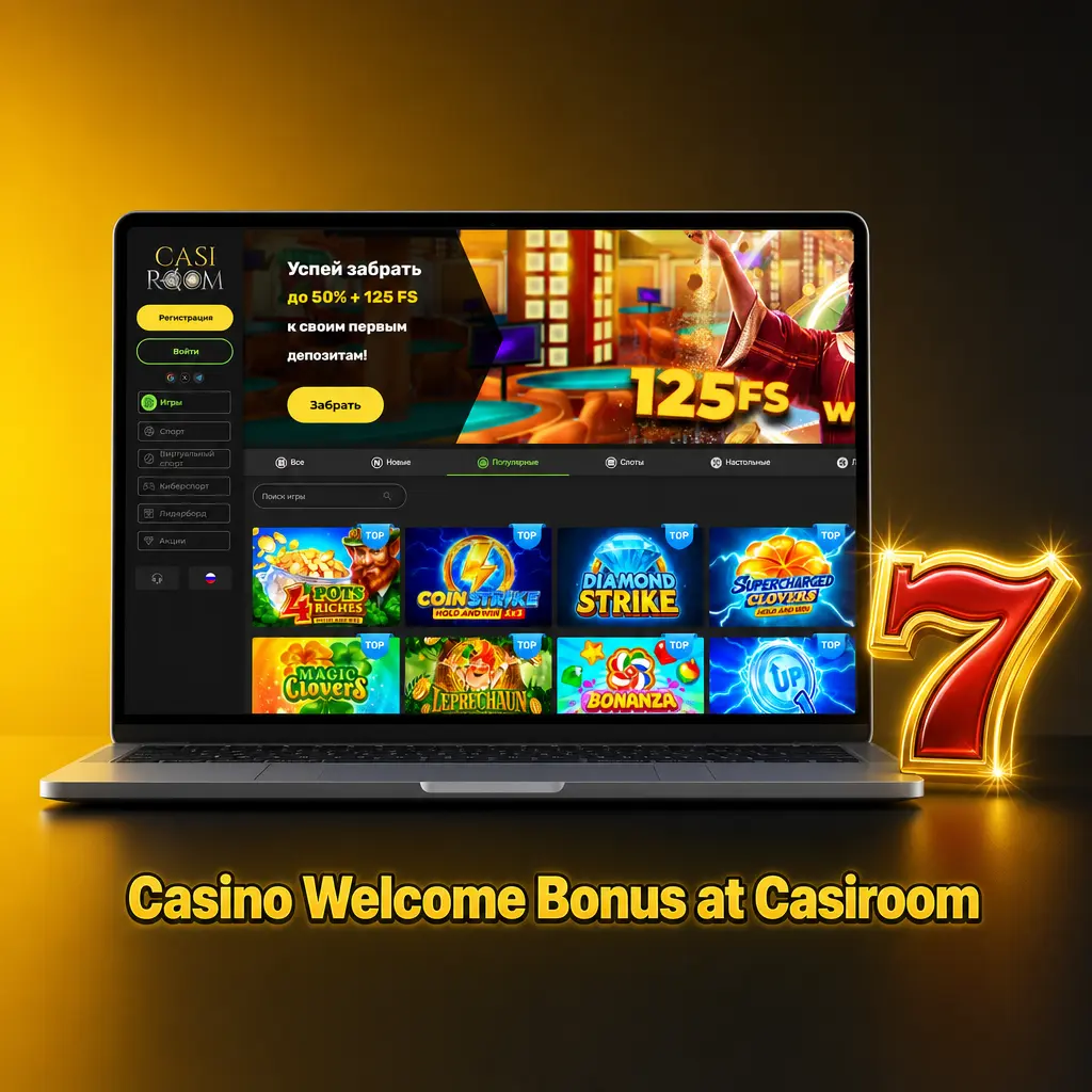 Casiroom casino welcome bonus tiers for UK players showing deposit amounts and match percentages with x45 wagering