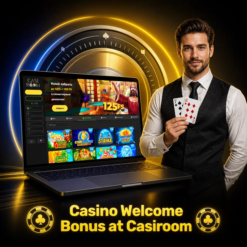Casiroom casino welcome bonus tiers showing deposit match percentages from 200% to 150% with 45x wagering requirements