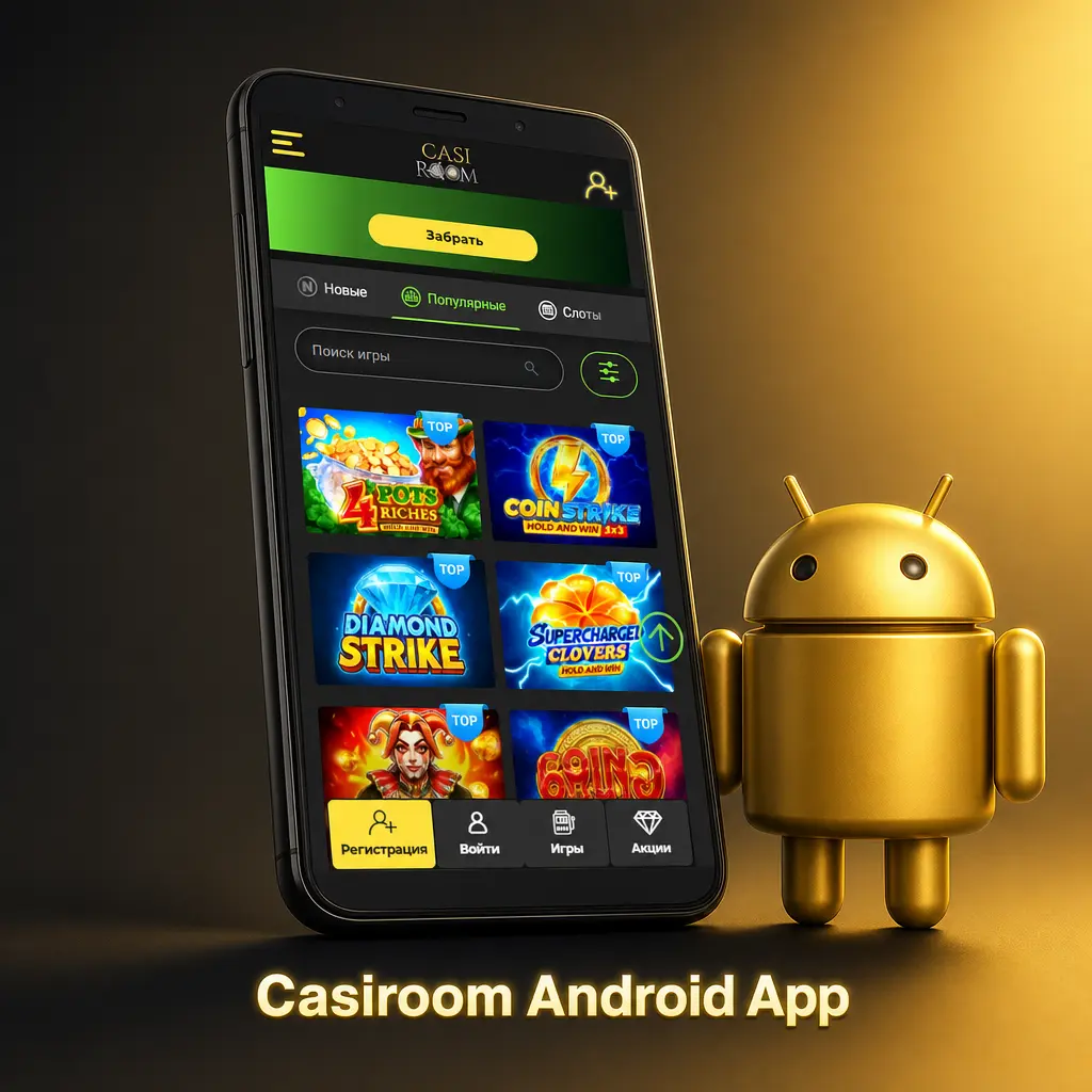 Casiroom Android app download page showing mobile betting and casino gaming features with installation instructions