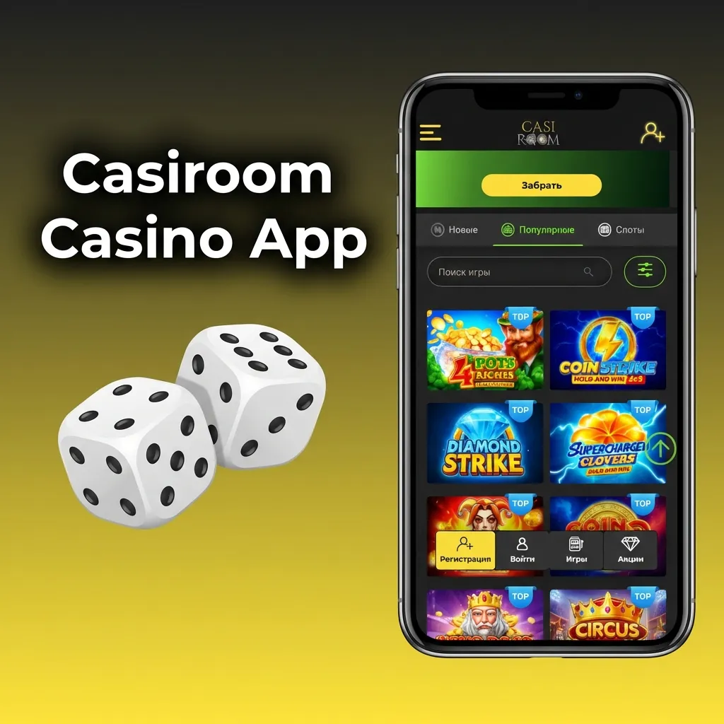 Casiroom Casino App interface showing game categories, live dealer options, and slots from top providers