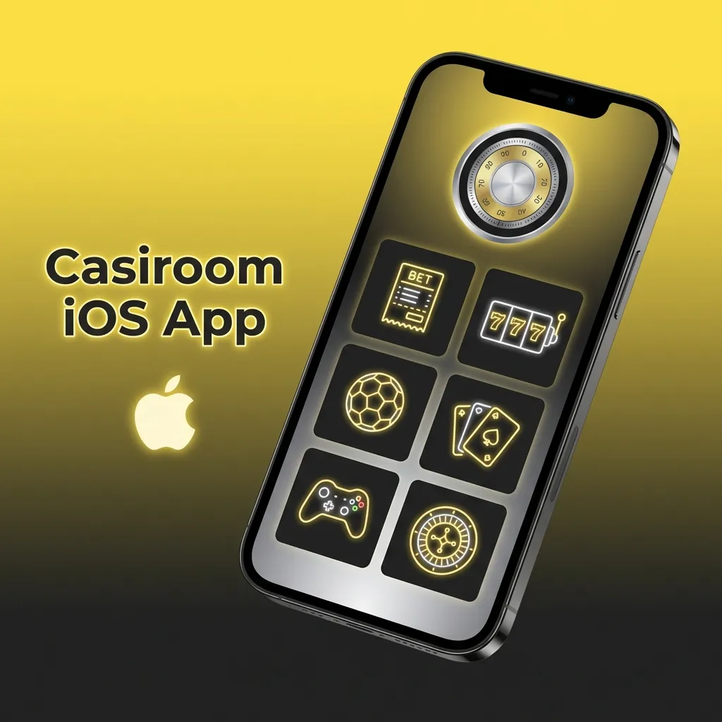 Casiroom iOS app interface showing sports betting, live casino, and account features on iPhone and iPad devices