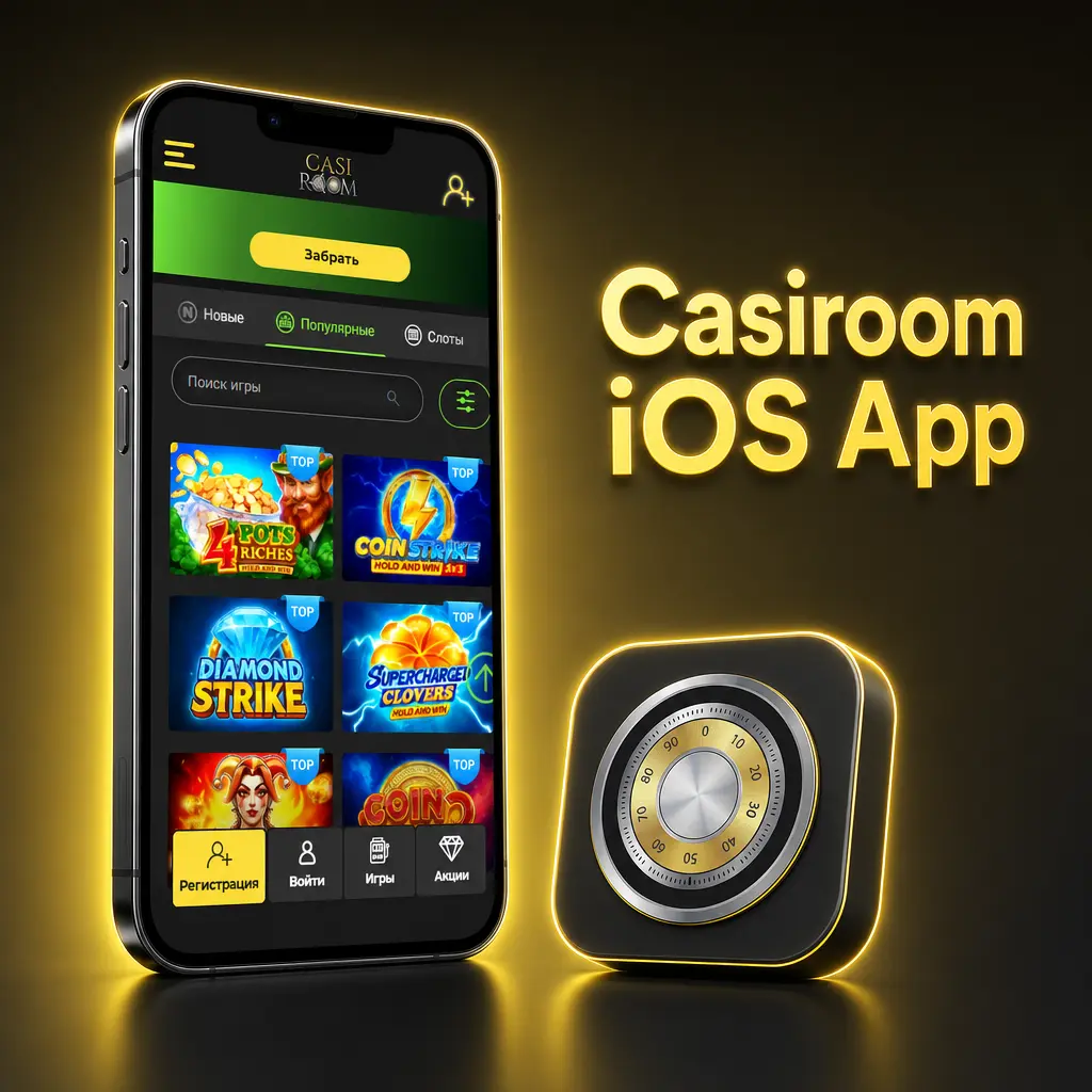Casiroom iOS app interface on iPhone and iPad showing sports betting and live casino features available for free download