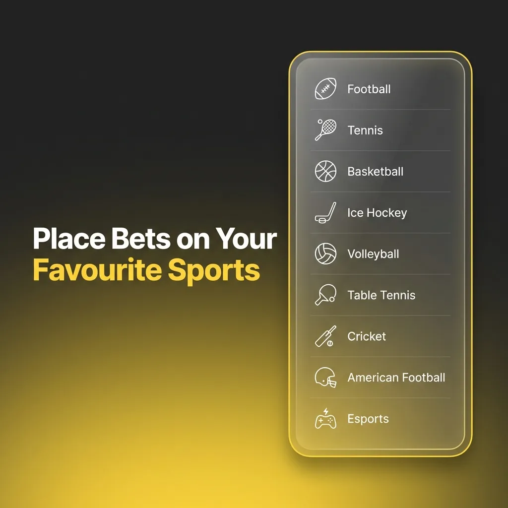 Sports betting interface showing football, cricket, tennis, and rugby markets with live odds and cash-out options
