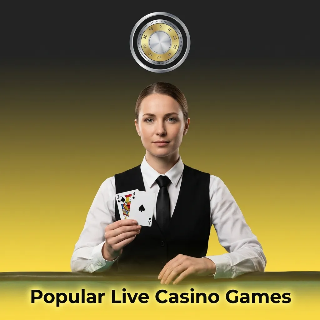 Live casino games including roulette, blackjack, and baccarat with professional dealers streaming in HD