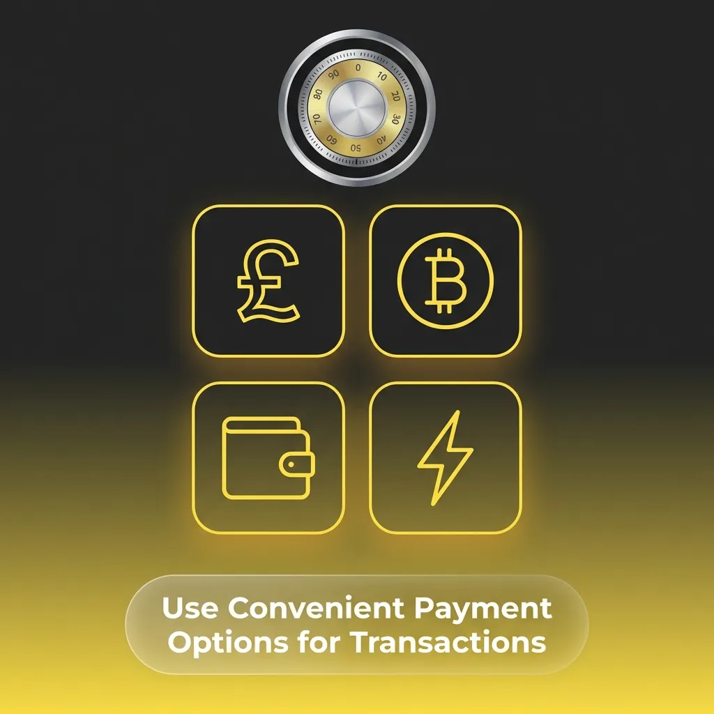 Payment options including VISA, Mastercard, cryptocurrency, and e-wallets with minimum deposit and withdrawal amounts