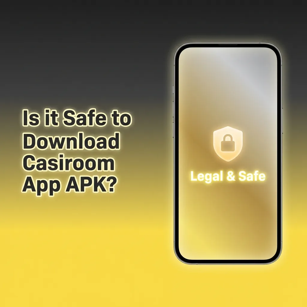 Casiroom app security features including SSL encryption, Curaçao license, and safe APK download verification