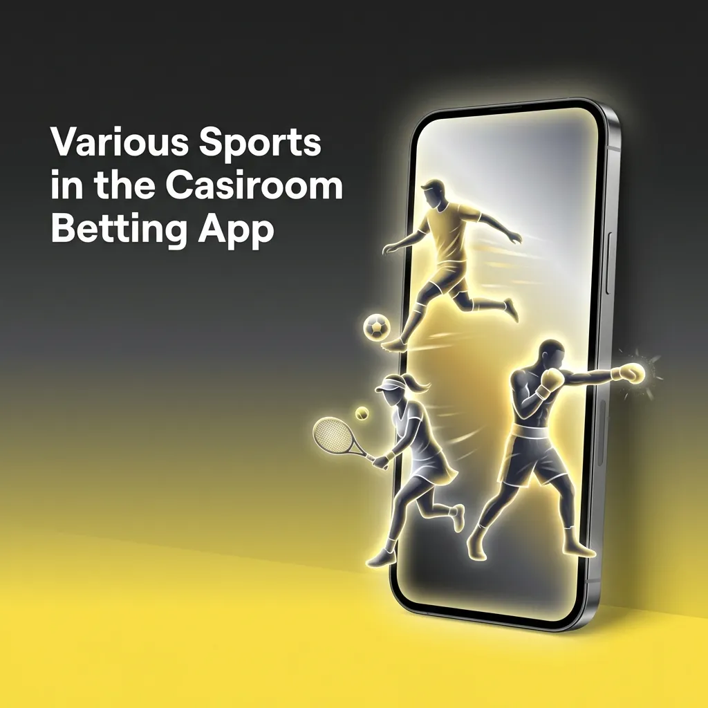 Casiroom betting app interface showing multiple sports options including football, tennis, basketball, and eSports