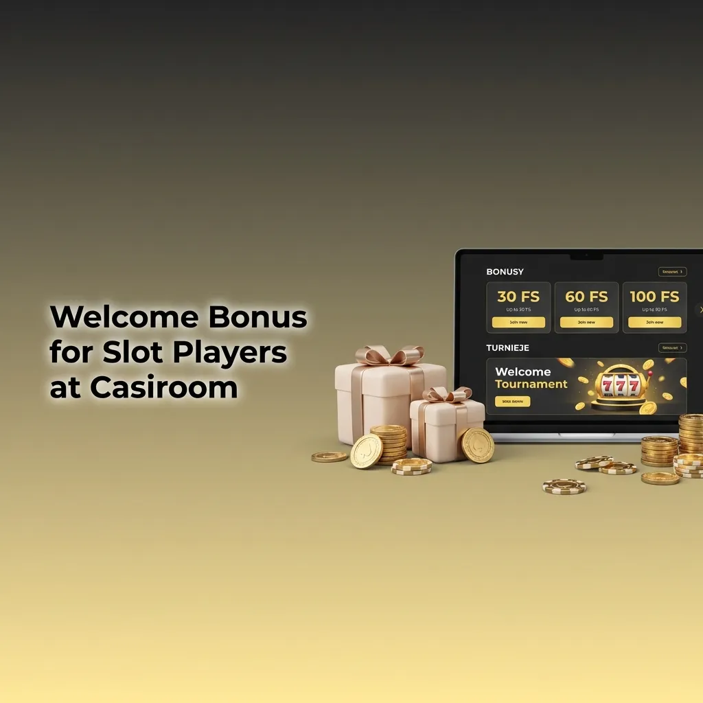 Casiroom welcome bonus structure showing tiered deposit match percentages from 200% to 150% for slot players.