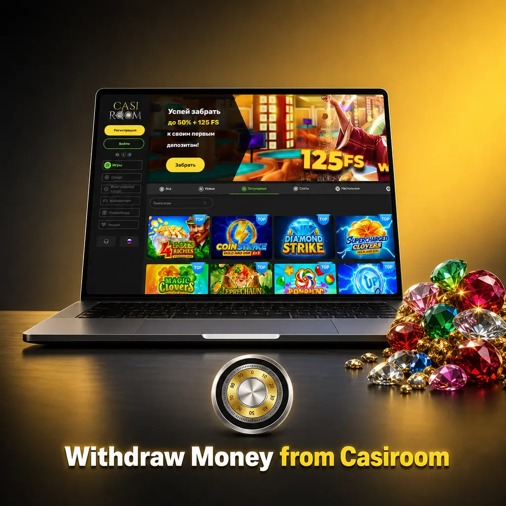 Casiroom withdrawal process showing account dashboard login and verification steps for requesting funds